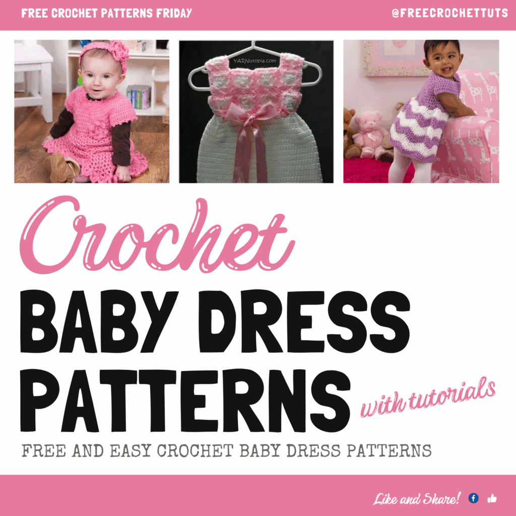 Handmade baby dresses made simple with these free crochet patterns. Video tutorials included for many designs. Perfect baby gift idea!