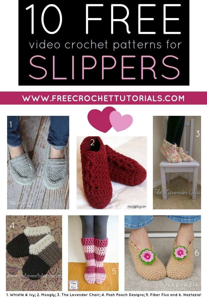 10 FREE YouTube Video Crochet Patterns for Slippers Free Crochet Tutorials and Patterns