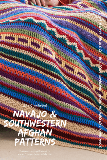 This week we have had a request from Rita for some ideas for Southwestern Style or Navajo Blanket and Afghan patterns. I've searched on a few sources online to find a collection of patterns for this theme. I hope you find one you like in this collection. Most of these designs are free crochet patterns but some premium patterns are also available.