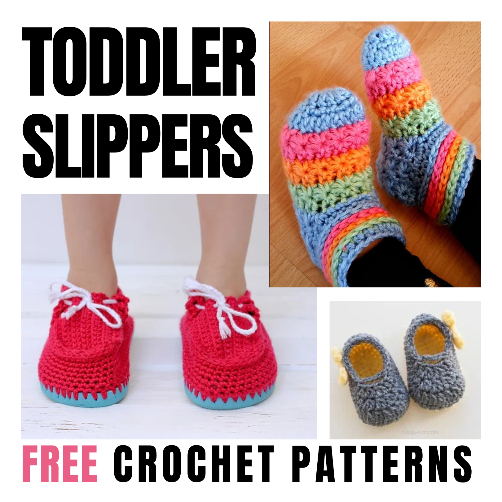 Crochet soft, comfortable toddler slippers with these 10 free patterns! Includes simple booties, Mary Janes, and chunky slippers. Perfect handmade gifts for little feet!