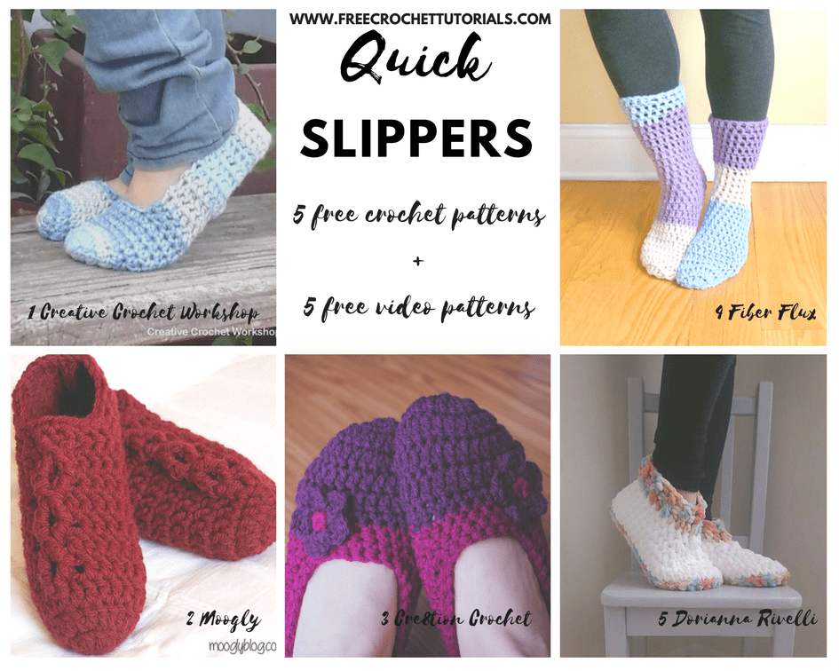 one hour crochet slippers