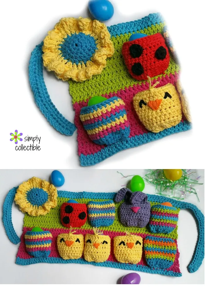 This adorable Spring Egg Apron was designed by Celina Lane and includes sizes toddler to adult. Crochet yours with Worsted Weight Cotton Yarn [4] and a 5 mm (H) crochet hook.