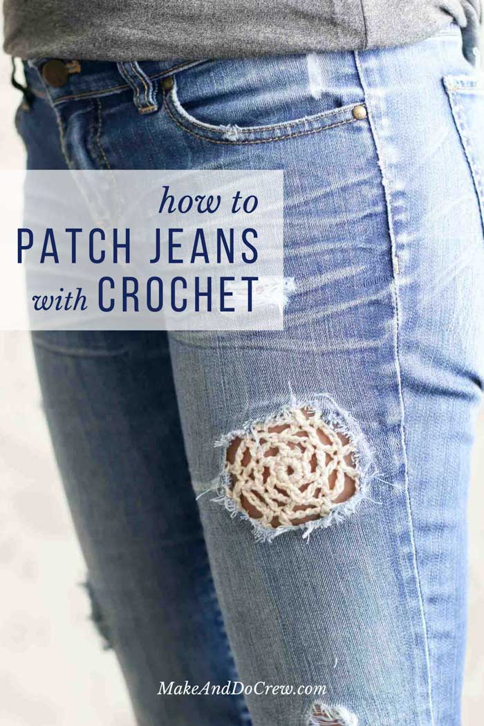 How to Patch Jeans with Crochet Video Tutorial