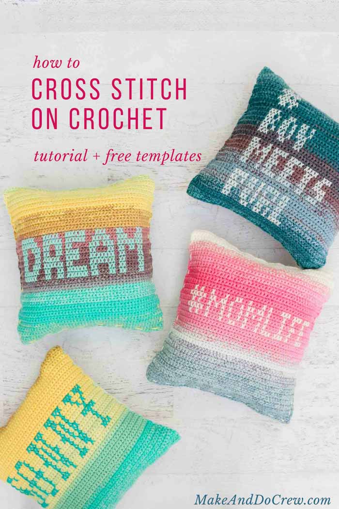 Learn how to add cross stitches to your crochet projects with this great step-by-step photo tutorial. #crochettutorial #phototutorial #crossstitch