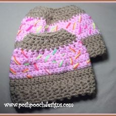 Sprinkle Donut Messy Bun Hat Pattern Tutorial