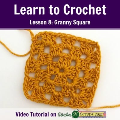 Learn how to crochet the granny square with this great video tutorial. #crochettutorial #videotutorial #learntocrochet #grannysquare