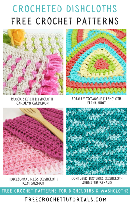 Take your craft to the next level with these free patterns for crochet dishcloths. A handy, functional & thoughtful present awaits!