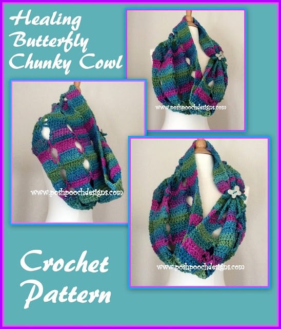 How to Crochet the Healing Butterfly Chunky Cowl
