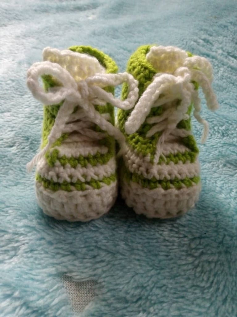 Baby Slipper worked flat