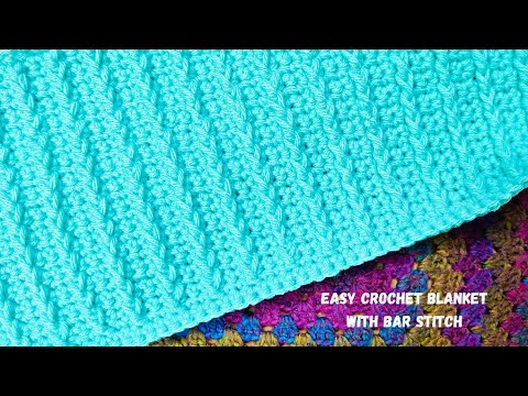 Easy Crochet Baby Blanket with Bar Stitches Pattern and Tutorial