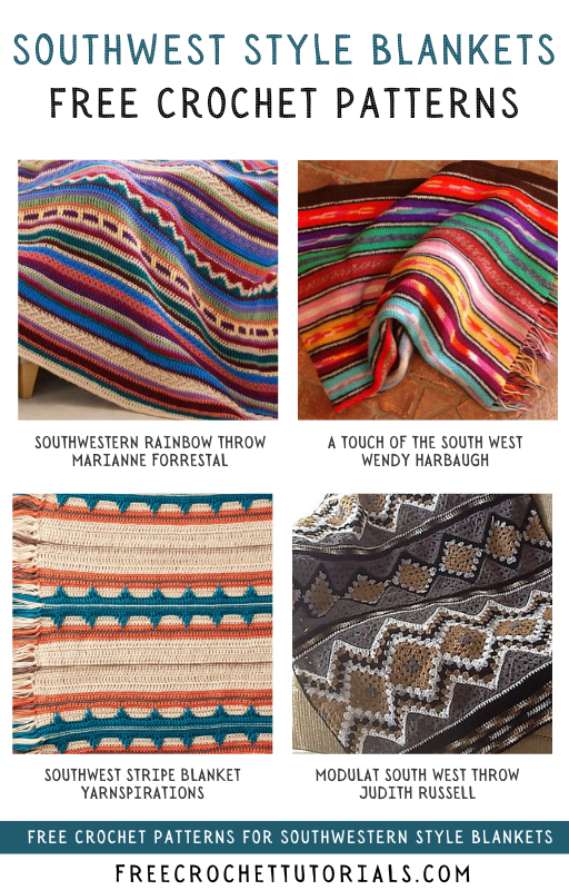Embrace the warmth of the Southwest with these stunning crochet patterns! 🌵 Spicing up your décor has never been so cozy. Take a peek at these dynamic Southwestern Style Afghans or Navajo Style Blanket patterns- which one will you create first? #CrochetLove #SouthwesternStyle