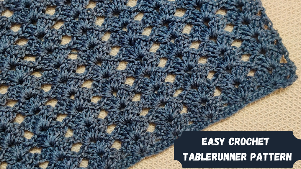 Learn how to make this Easy Crochet Table Runner featuring the shell stitch with the free pattern and video tutorial from @itsrajiscrafthobby.