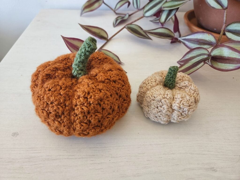 Make a small crocheted pumpkin using the C2C technique with this free pattern from Made by Gootie.