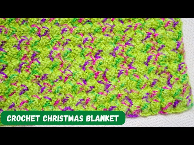 This easy crochet Christmas Blanket pattern uses a combination of single crochet and double crochet cluster stitches. Works up quickly.
