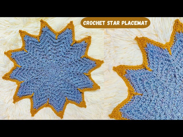 Learn how to make this ribbed crochet star placemat with the free pattern and tutorial from Raji's Craft Hobby.