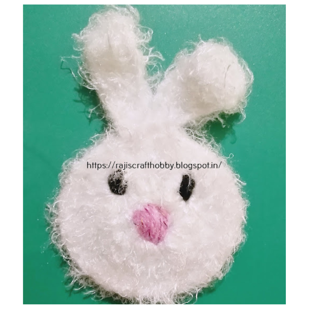 Learn how to crochet his adorable Fluffy Bunny Embellishment with the free pattern and video tutorial from Raji's Craft Hobby.