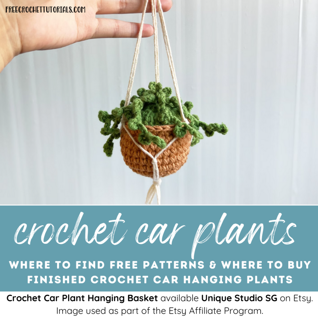  Crochet Hanging Plant for Car, Cute Car Plant