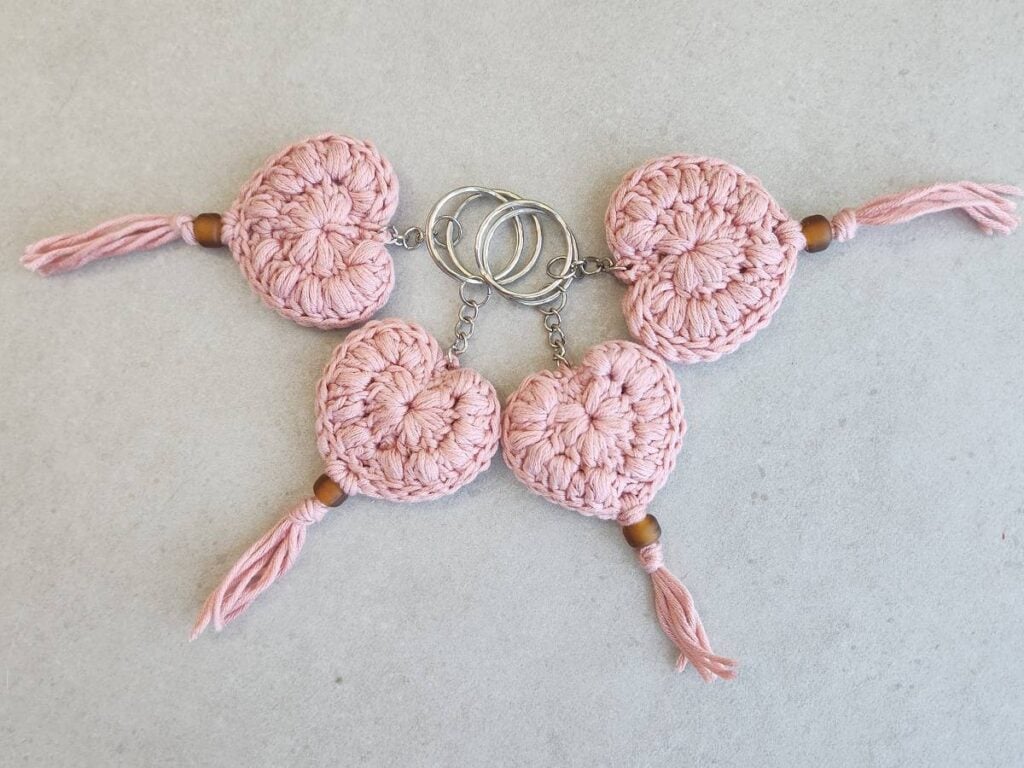 This crochet heart keychain pattern is a quick and fun pattern, it’s perfect for gifting.