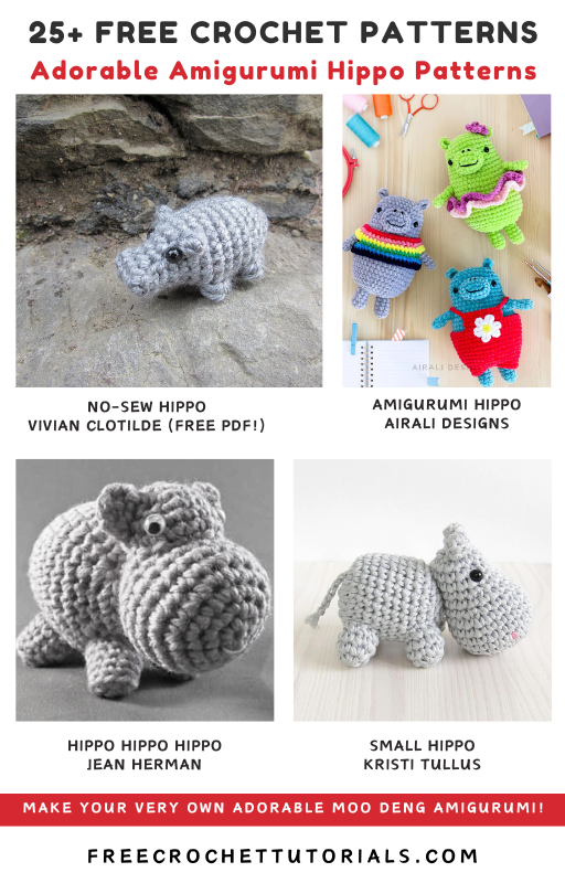 🦛 Love crocheting toys? Check out 25 free toy hippo patterns! From tiny hand-held hippos to big, snuggly ones!