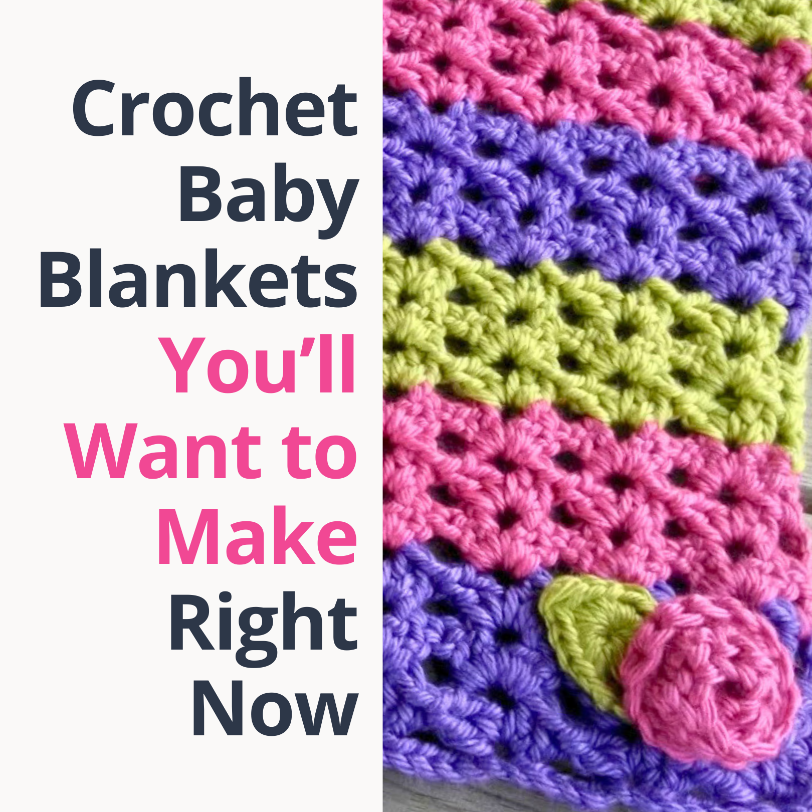 Crochet 10 adorable baby blankets with step-by-step video tutorials! Each pattern is free and perfect for handmade baby gifts. Save this for later! #crochetbabyblanket #freecrochetpattern #crochettutorial #babyblanket
