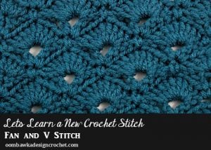 Fan and V Stitch swatch featuring textured rows of fans and V-stitches.