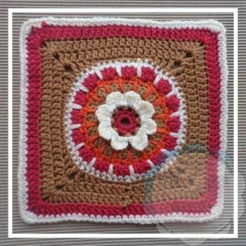 Spikey Flower Wheel Granny Square and Tutorial