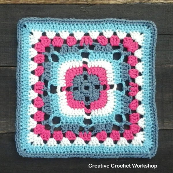 Four Heart Petal Granny Square Photo Tutorial and Free Pattern